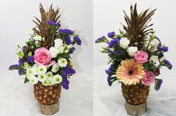 Blumendekoration für ein Buffet mit Ananas ❁ Video Anleitung
